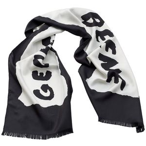 GEOFFREY BEENE - SILK TWILL SCARF - BLACK/WHITE